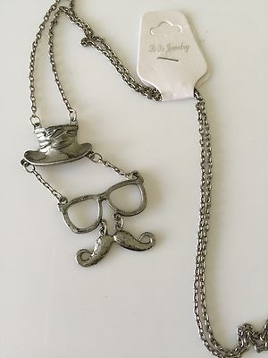 Women Girls Retro Metallic Beard Mustache Hat cute Sweater Long