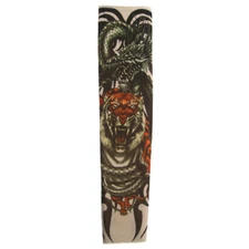 Tattoo Sleeve (Fierce Dragon & Tiger) ~ HALLOWEEN BIKER PUNK ROCK STAR COSTUME