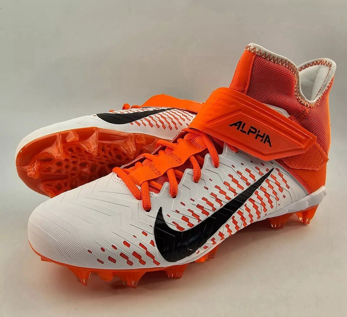 NIKE ALPHA MENACE PRO 2 MID ( ORANGE ) FOOTBALL CLEATS SIZE 9.5 Nike Alpha Menace Pro 2 Mid Football Cleats Orange AQ3209  main image 4
