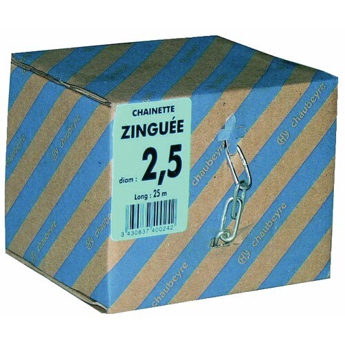 Chaînes droites maillons longs 32x8mm CHAUBEYRE en acier galvanisé