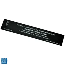 1970 Firebird Trans Am California Evaporation Control System Decal EA