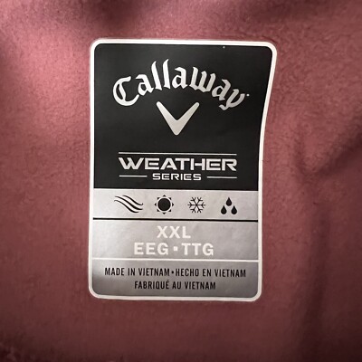 Callaway Sweater Mens 2XL Red Pullover 1/4 Zip Long Sleeve Golf