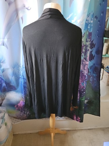 Famulily Plus Size Waterfall Front Open Cardigan Long Sleeve Hanky Hem Jersey... - Picture 18 of 24
