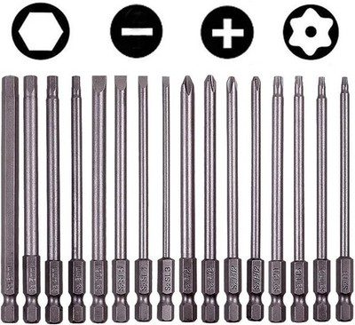 16 Pack 1/4 Inch Hex Shank Long Magnetic Screwdriver Bits Set 4 in Power Tools(S