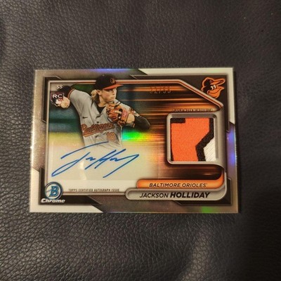 2024 Topps Bowman Chrome Jackson Holliday Orioles Patch Auto  /55 #BCAR-JH