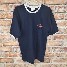 Budweiser Embroidered Crew Neck Short Sleeve T-Shirt - Navy Blue - Men M Medium