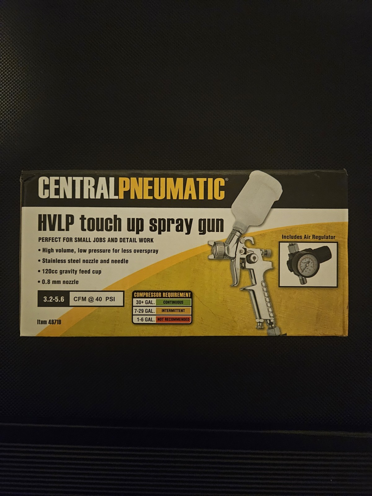 Central Pneumatic HVLP Touch-Up Spray Gun &ndash; 0.8mm &ndash; NEW IN BOX