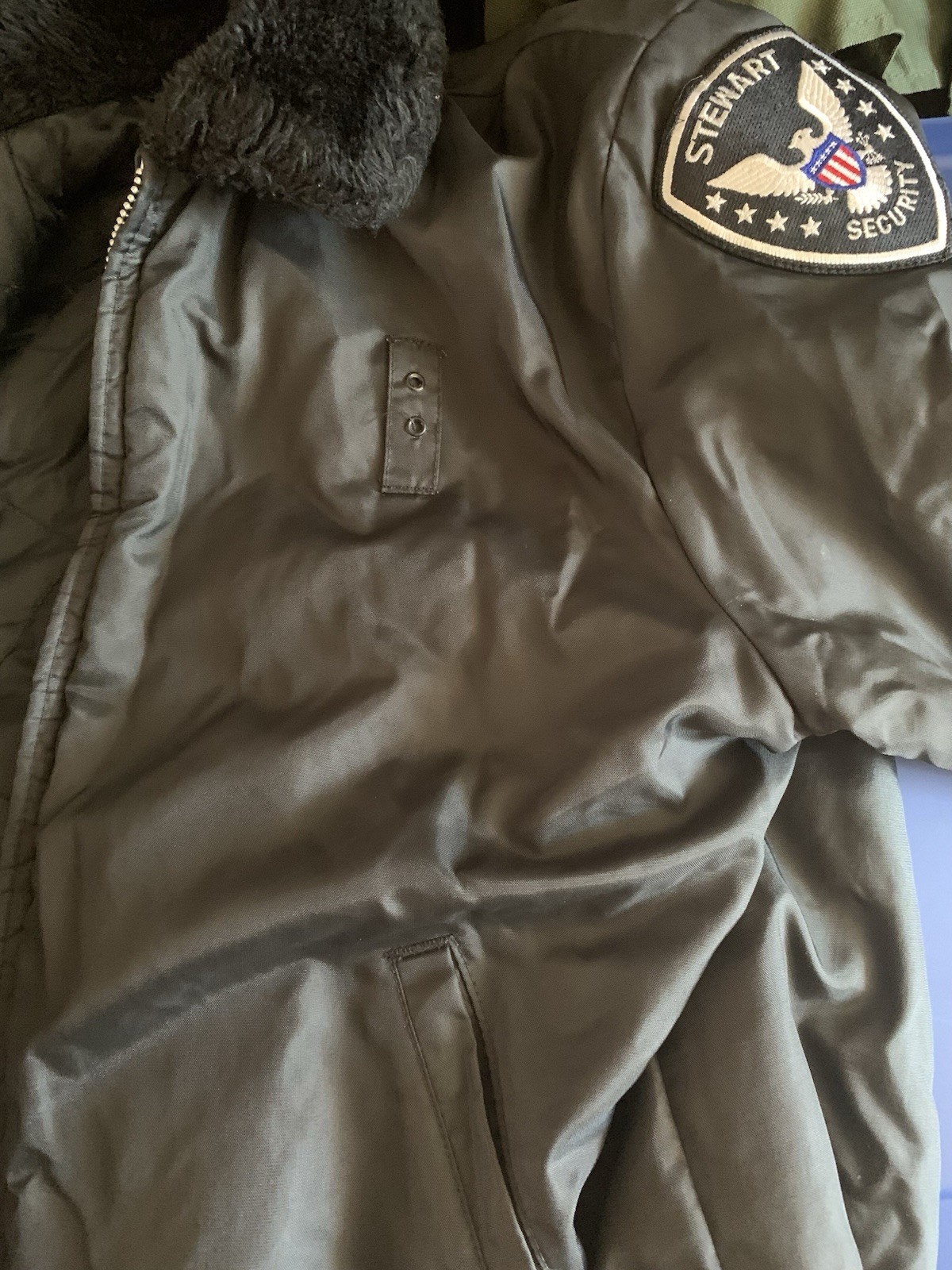 black Security Stop nylon security bomber jacket … - image 7