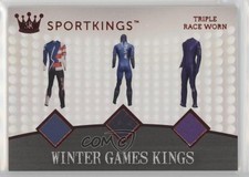 2018 Sage Sportkings Triple Game Worn Chris Mazdzer Shani Davis Phil Mahre 0z5