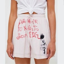 GUESS X BRANDALISED BANKSY COLAB Dream Big Stripe Shorts