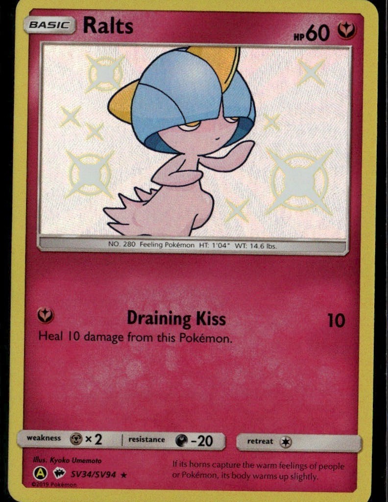 Ralts Shiny Holo Rare Hidden Fates: Shiny Vault SV34/SV94 Fairy Holofoil Pokemon