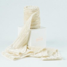 3 Inch 3 Yards Ivory Velvet Ribbon Frayed Crinkle Silk Wreaths Wedding Decor