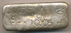B R MACKAY & SONS INC 10.05 TROY OUNCE .999 SILVER BAR ODD WEIGHT POURED