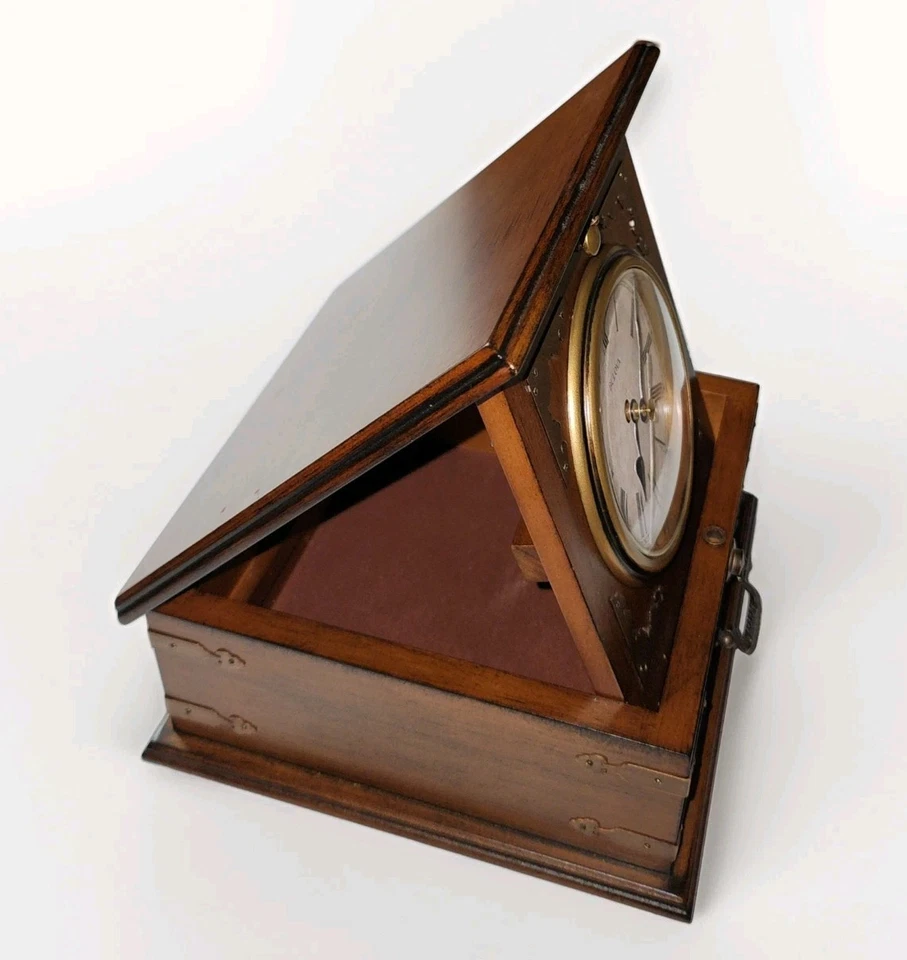 Impresionante reloj de escritorio ejecutivo Bulova Edinbridge LB7450 probado y funcionando 7,5" usado en excelente estado Foto 3 de 4