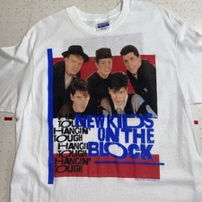 Vintage 1989 New Kids On The Block T-Shirt Hangin Tough Tour Shirt Size XL