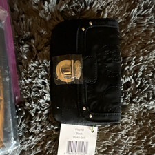 Vera Bradley Black Flap Wallet Logo Stud Accents Credit Card Slots NWT