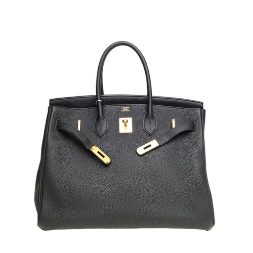 HERMES Birkin 35cm Noir(89) Togo Leather Handbag