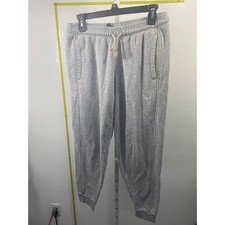 Adidas Womens Gray Fleece Joggers Sweatpants Small Drawstring Tapered Leg