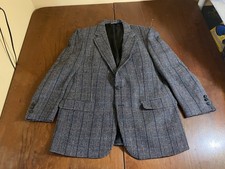 BURBERRY LONDON Gray Plaid Winter Weight Suit Blazer Sport Coat 42R Wool