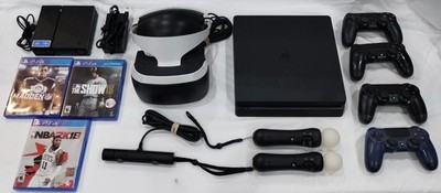 PS4 Slim 1tb + PlayStation VR Bundle + Camera + 2 Move + 4 Controllers + 3 Games