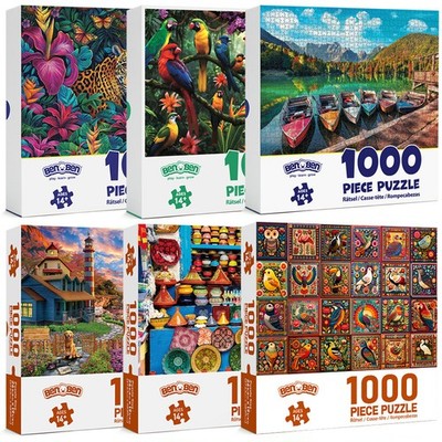 6 Pack 1000 Pieces Jigsaw Puzzles for Adults Family Game Puzzles XMAS Gifts