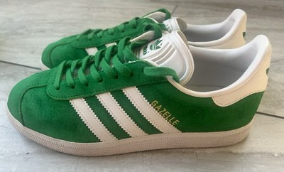 Size 4.5 - Adidas Gazelle Green Suede & White Stripes - BB5477  Comfort Sneakers