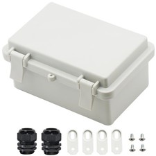IP65 Enclosure ABS Plastic, 2 Entry Points, 5.9X3.9X2.8 In, Waterproof, White