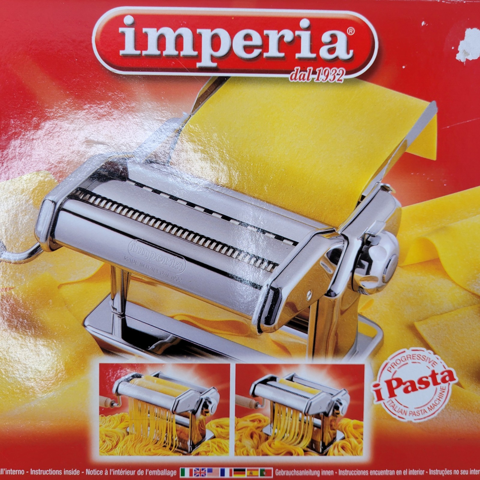 Imperia iPasta Pasta Maker Machine Italy Easy Lock Dial Chro