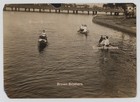 Vintage 1900s Couples Together Paddling in Canoes Along Peaceful Shore Photo — photo 1