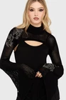 Killstar Gaia Adorned Sweater Womens High Neck Flared Sleeve Goth Alternative
