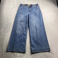 Democracy Ab Technology Wide Leg Jeans Womens 8 Medium Wash High Rise Denim