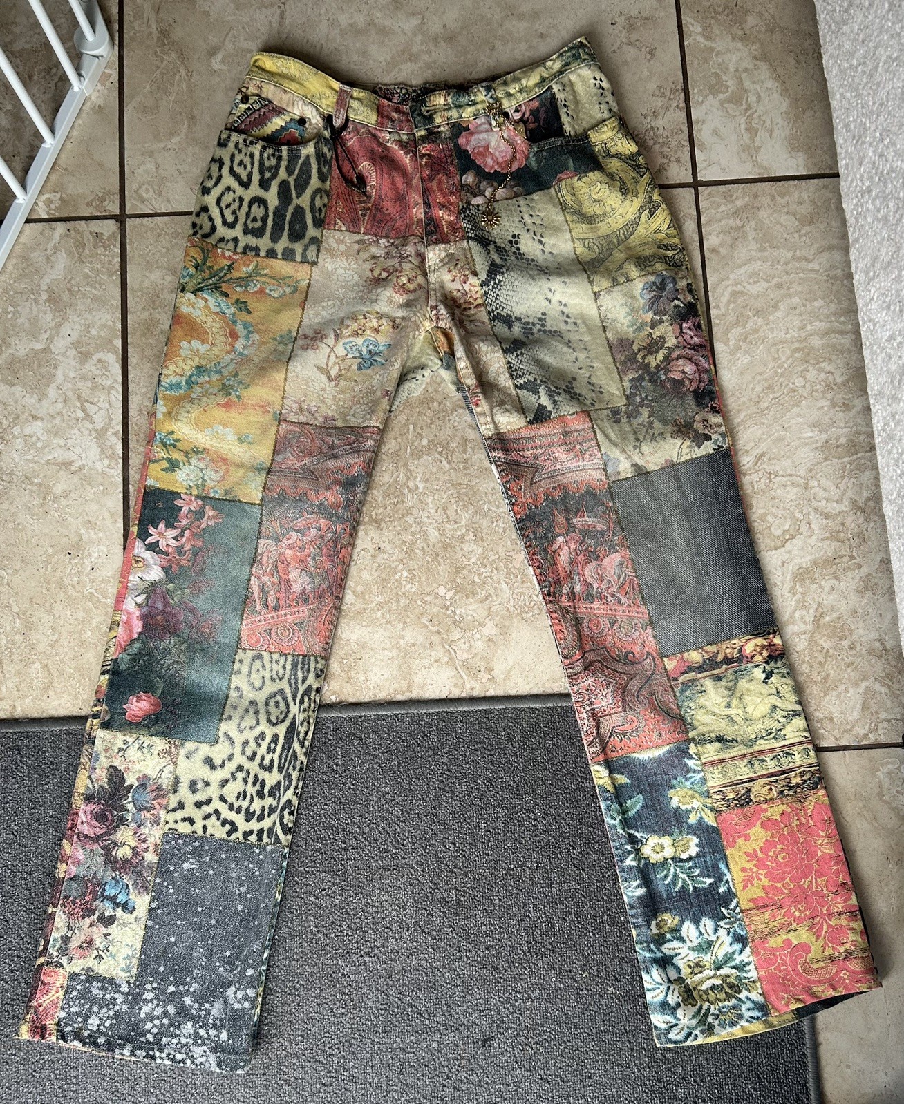 Authentic Roberto Cavalli Vintage Patchwork Denim… - image 1