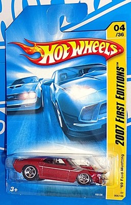 Hot Wheels 2007 First Editions '69 Ford Mustang Red w/ 5SPs International Card