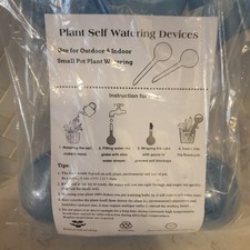 Set of 6 Plastic Watering Globes, Blue & Clear, for Small Pot Plants, Recyclable