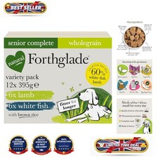 Variety Pack of Wholegrain Senior Dog Food – 12 x 395g Trays with Fish & Lamb 3.80 per kilo