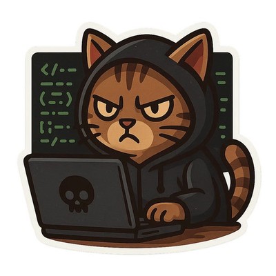 Katze als Hacker 9x9 cm Autoaufkleber Sticker lustiges Tiermotiv Laptop