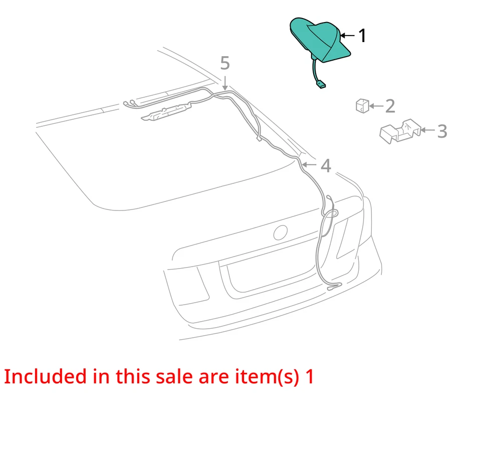 Антенна Roof Radio Shark Fin черная оригинальная 86760-50090-c0 подходит для LEXUS LS460 2007-2009 - Изображение 4 из 4