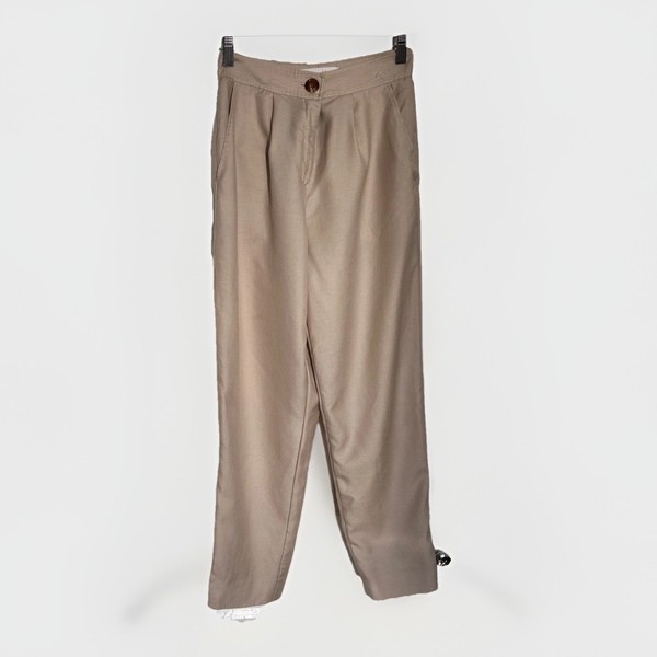 Laurel Pants Womens EU 38 AU 8-10 Beige Brown Pleated Tapered Work Pants Pockets