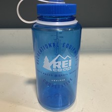 REI Co-op Nalgene Wide Mouth Water Bottle 1000 ml 32 oz BPA Free Made In USA Blu