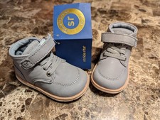 Stride Rite Kids SRT QUINN Gray Leather Boots Size 4.4M Boys