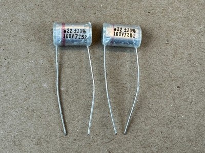 2 NOS Vintage ITW Paktron .22 uf 100v Amp Capacitors Polystyrene Test GREAT (Qty