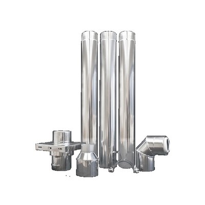 TTC Abgas AWE Grundpaket, DN 80/125 mit Bogeneinführung Höhe 3,6 m 80-05-01