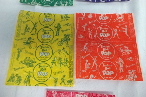 Vintage Tootsie Roll Pop Sucker Candy Wax Paper Wrapper Collection - All Colors - Picture 3 of 5