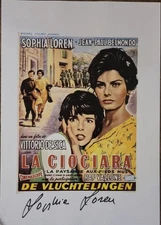 Sophia Loren Signed Autographed 8.5x11 Computer Paper Photo - Two Women