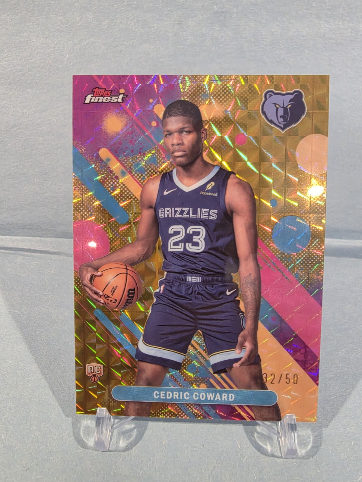Topps Finest 2025-25 Cedric Coward GOLD GEO Common /50