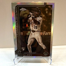 Topps 2023 Chrome Update Matthew Lugo Rookie Card USC 166 Los Angeles Angels MLB. rookie card picture