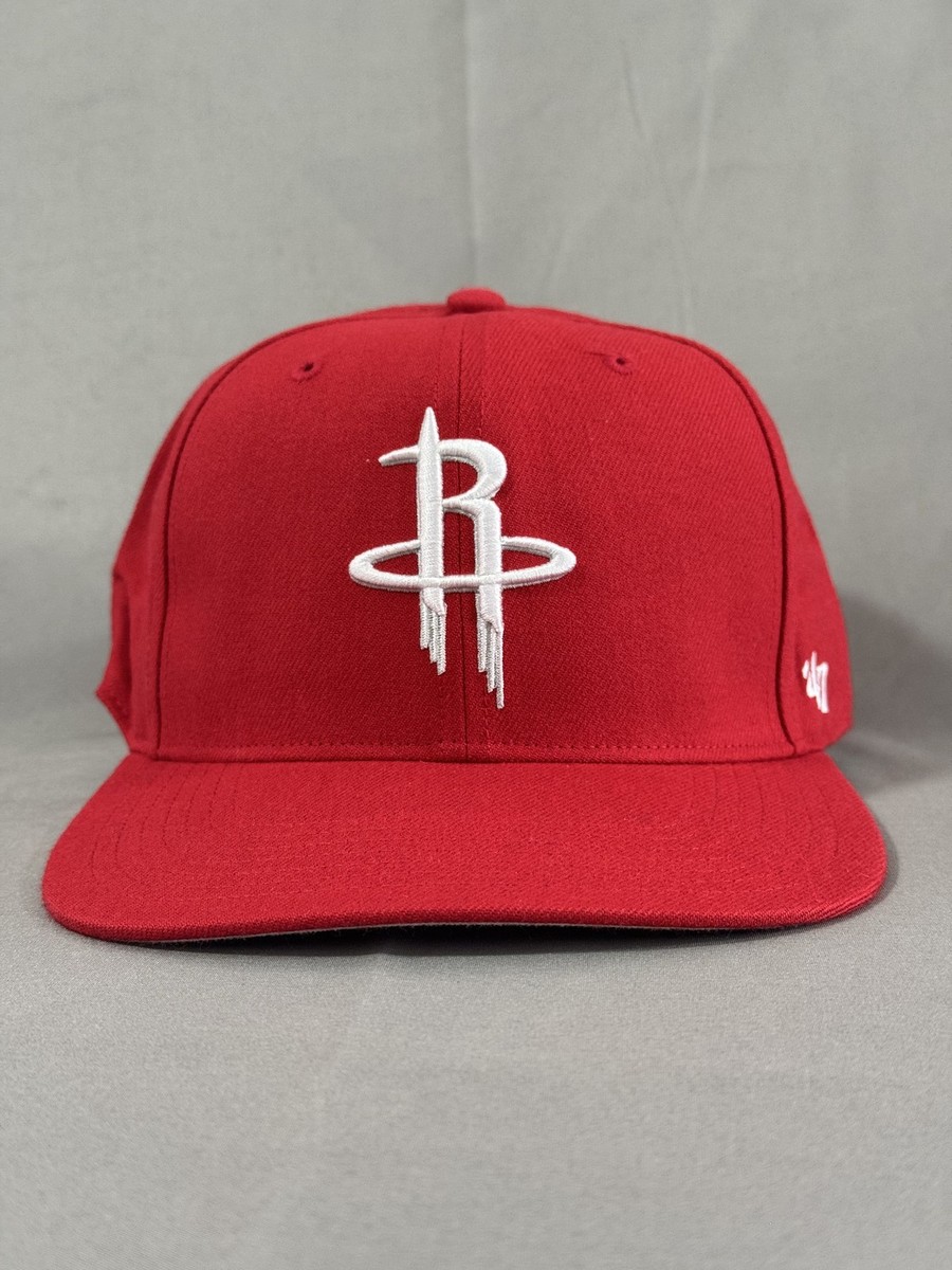 '47 Brand Houston Rockets Red Snapback Hat Flat Brim NBA Cap