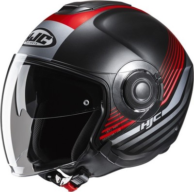 Jet Motorrad Roller Helm HJC I40N DOVA MC1SF Matt Schwarz Rot E22.06