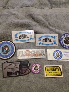 LOT 8 MINING COMPANY STICKERS AND PATCH UMWA TANOMA COAL FLETCHER