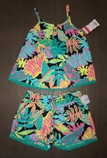 NEW GIRLS CAT  JACK TROPICAL FLORAL SHORT SET OUTFIT SIZE XS 4-5